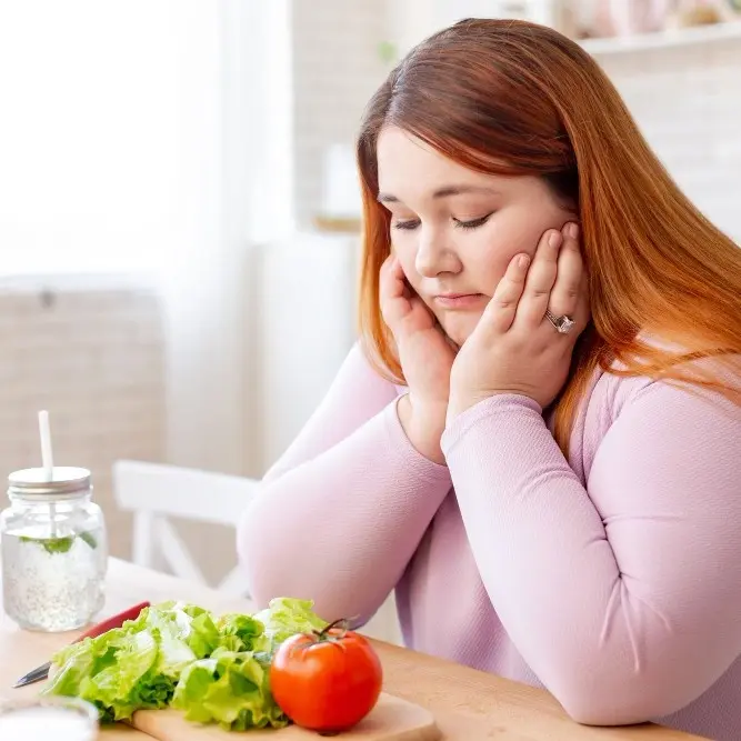 Woman frustrated with diet